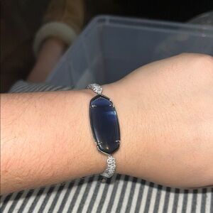 Elegant Silver and Blue Bracelet